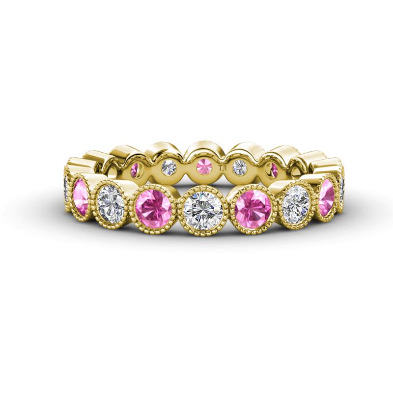 Arria 3.00 mm Pink Sapphire and Diamond Eternity Band 