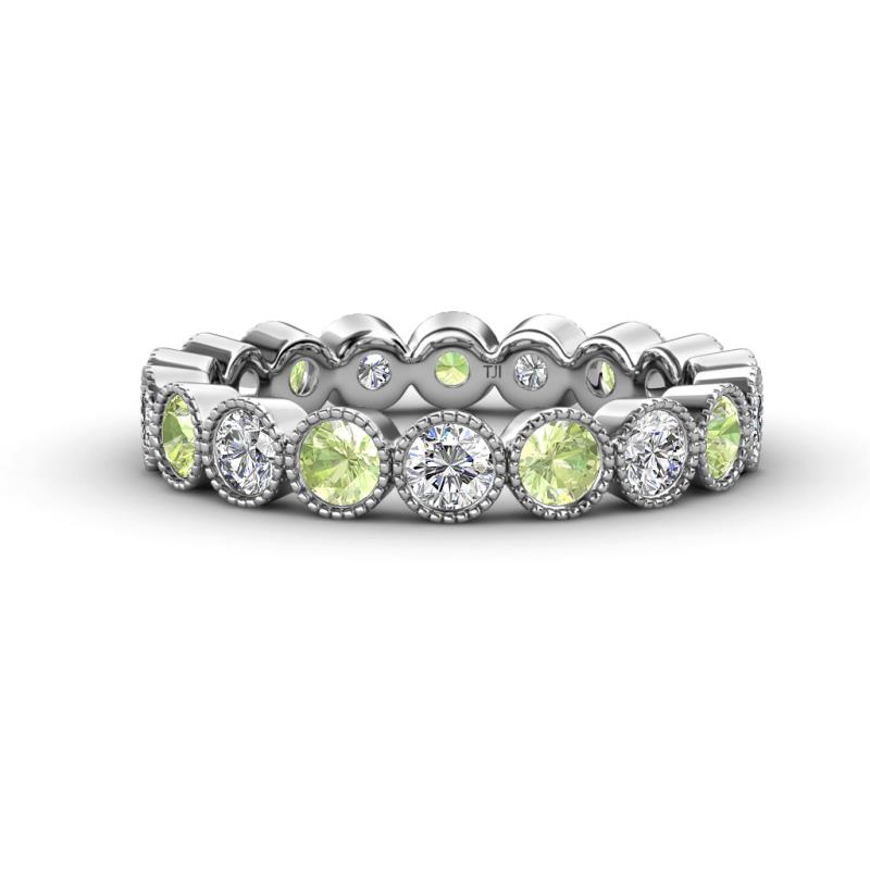 Arria 3.00 mm Peridot and Diamond Eternity Band 
