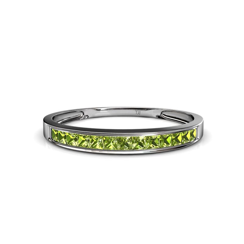 Aqilia 2.00 mm Princess Cut Peridot 13 Stone Wedding Band 