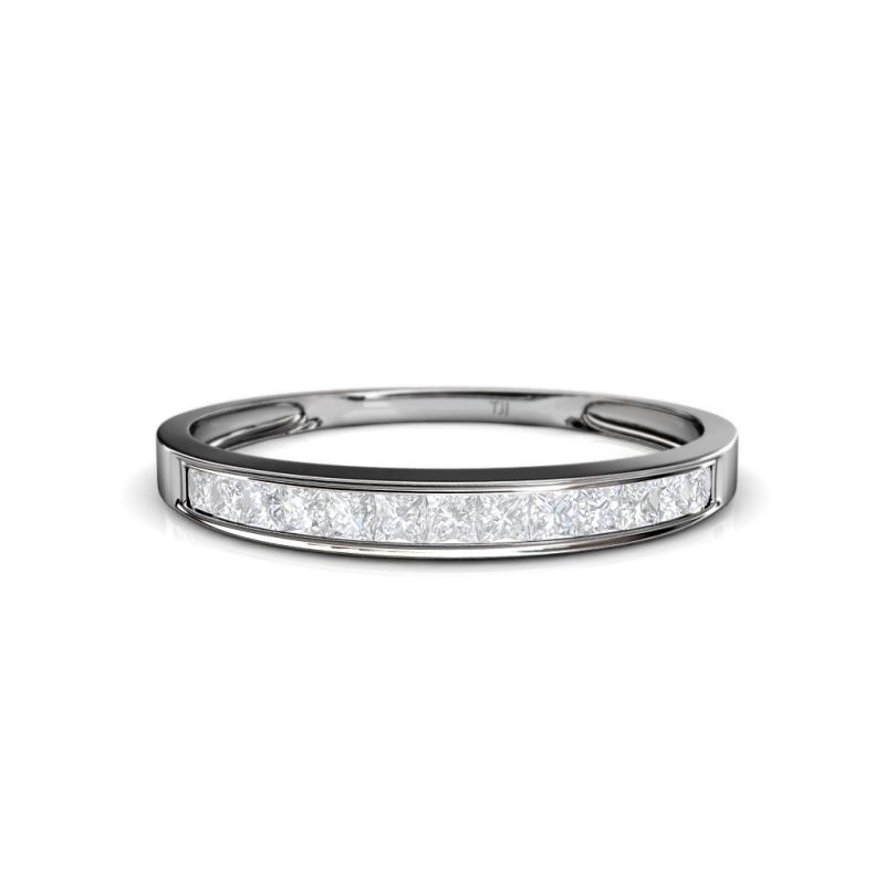 Aqilia 2.00 mm Princess Cut White Sapphire 13 Stone Wedding Band 