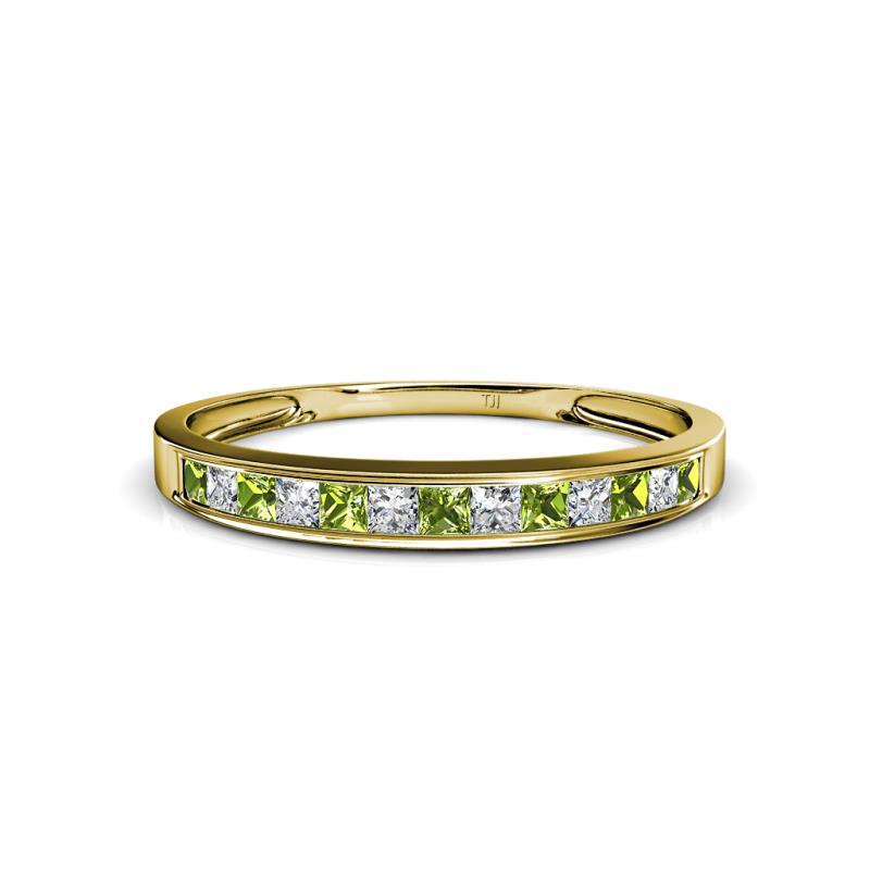 Aqilia 2.00 mm Peridot and Lab Grown Diamond Wedding Band 