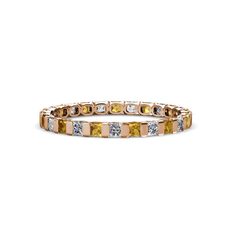 Clarissa 2.50 mm Princess Cut Citrine and Diamond Eternity Band 