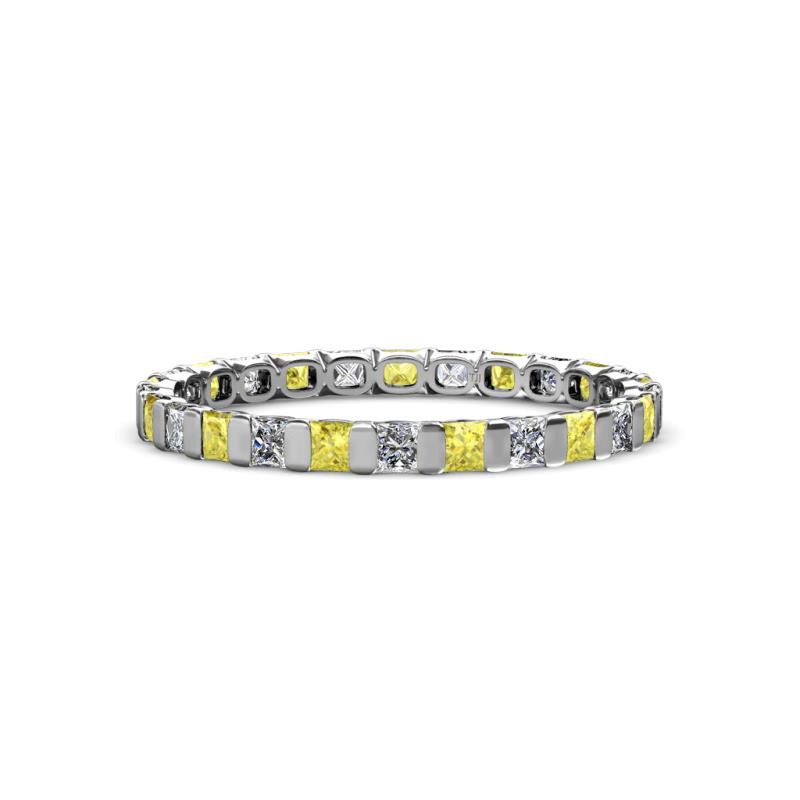 Clarissa 2.50 mm Princess Cut Yellow Sapphire and Diamond Eternity Band 