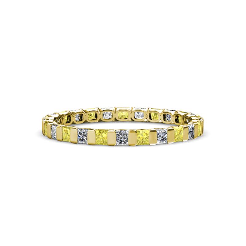Clarissa 2.50 mm Princess Cut Yellow Sapphire and Diamond Eternity Band 