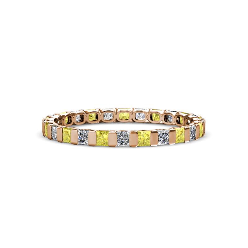 Clarissa 2.50 mm Princess Cut Yellow Sapphire and Diamond Eternity Band 