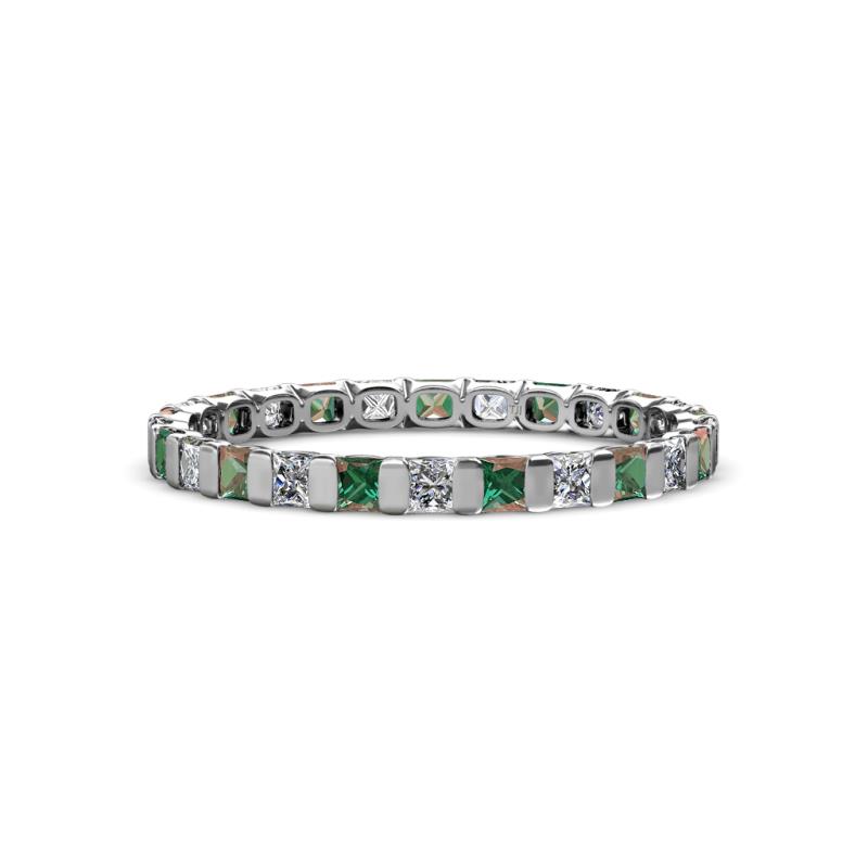 Clarissa 2.50 mm Princess Cut Diamond and Lab Created Alexandrite Eternity Band 