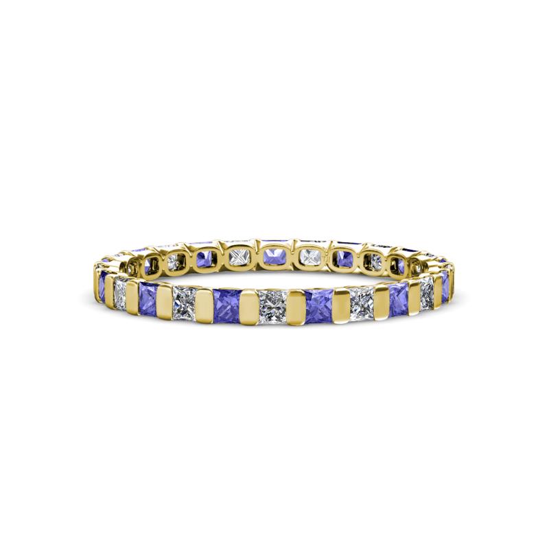 Clarissa 2.50 mm Princess Cut Tanzanite and Diamond Eternity Band 