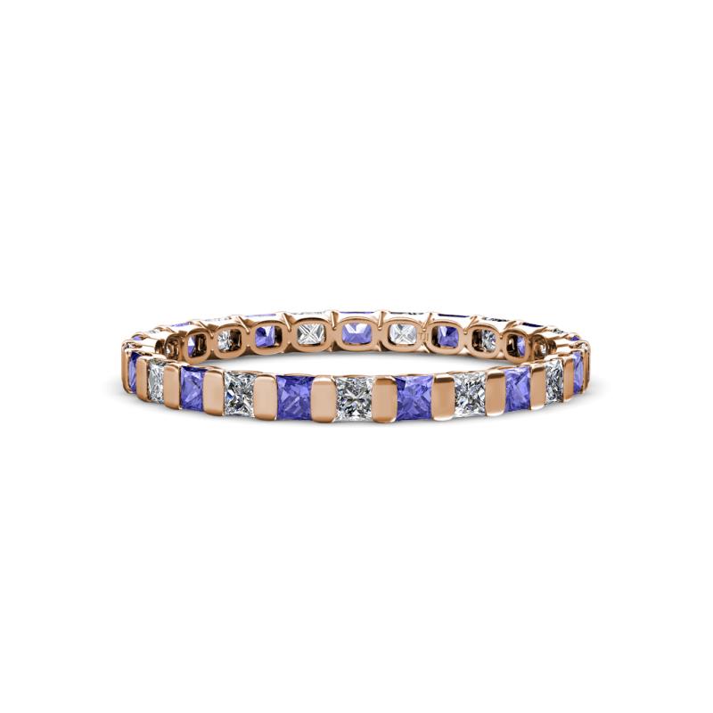 Clarissa 2.50 mm Princess Cut Tanzanite and Diamond Eternity Band 