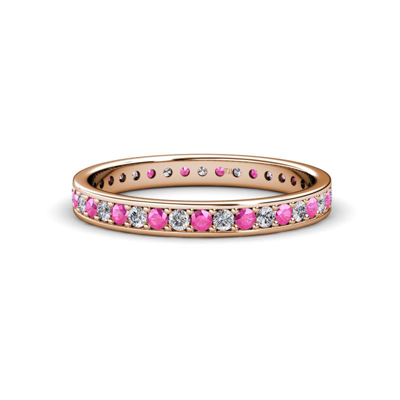 Livia 1.70 mm Pink Sapphire and Diamond Eternity Band 