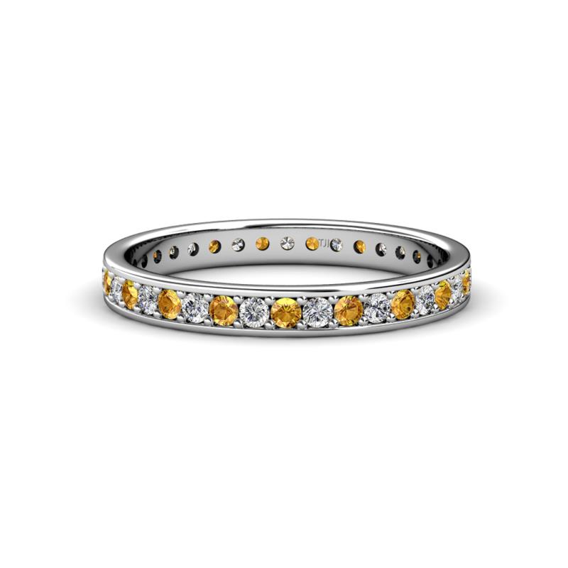 Livia 1.70 mm Citrine and Diamond Eternity Band 