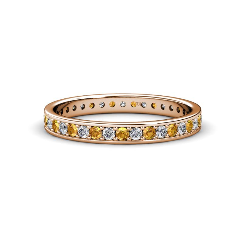 Livia 1.70 mm Citrine and Diamond Eternity Band 