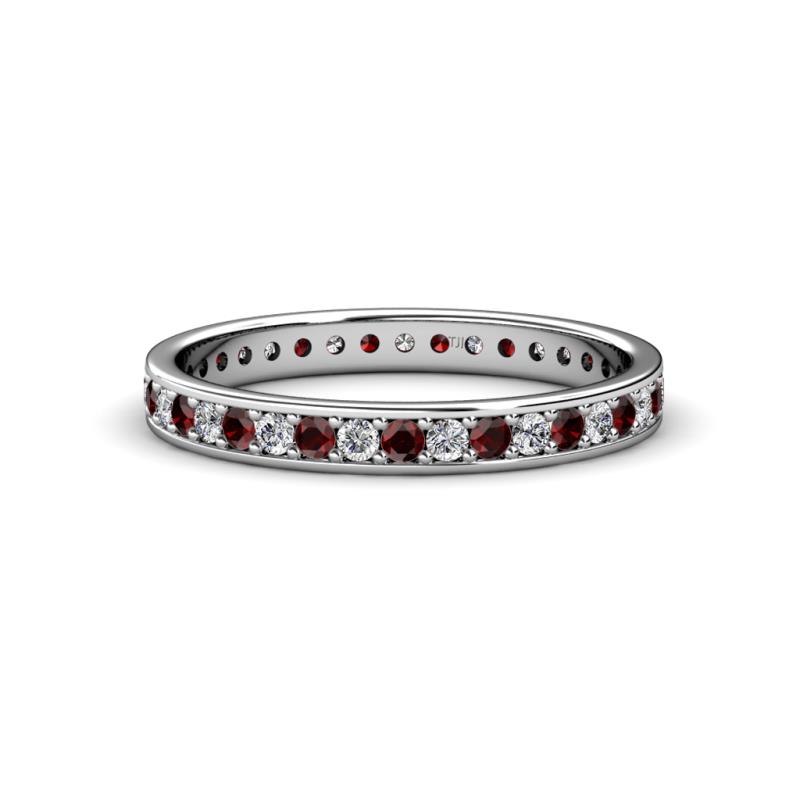 Livia 1.70 mm Red Garnet and Diamond Eternity Band 