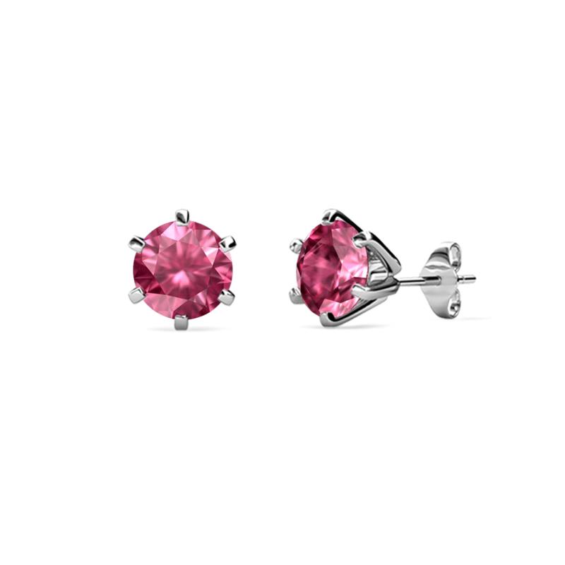 Kenna Pink Tourmaline (4mm) Martini Solitaire Stud Earrings 