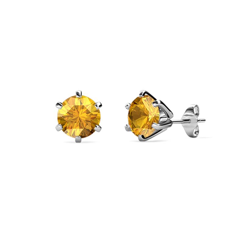 Kenna Citrine (4mm) Martini Solitaire Stud Earrings 
