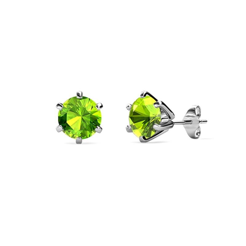 Kenna Peridot (4mm) Martini Solitaire Stud Earrings 