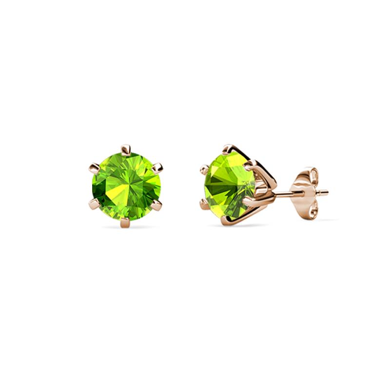 Kenna Peridot (4mm) Martini Solitaire Stud Earrings 
