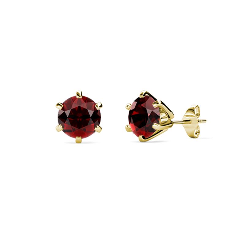 Kenna Red Garnet (4mm) Martini Solitaire Stud Earrings 