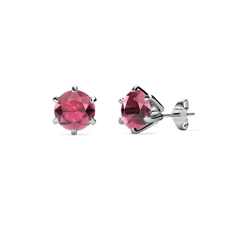 Kenna Rhodolite Garnet (4mm) Martini Solitaire Stud Earrings 