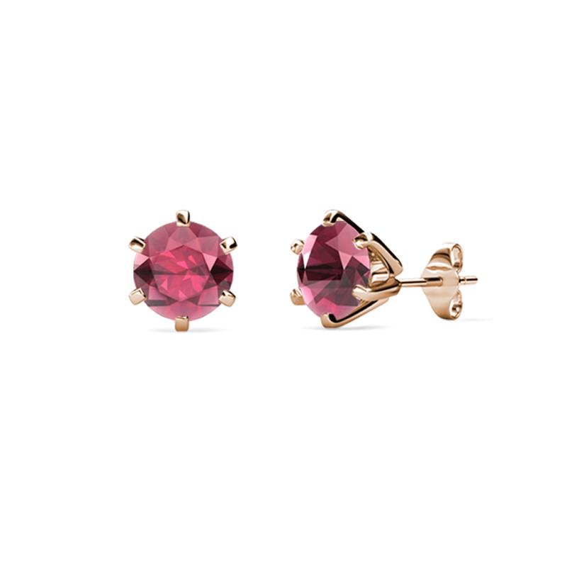 Kenna Rhodolite Garnet (4mm) Martini Solitaire Stud Earrings 