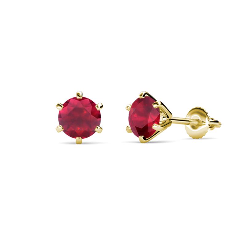Kenna Ruby (4mm) Martini Solitaire Stud Earrings 