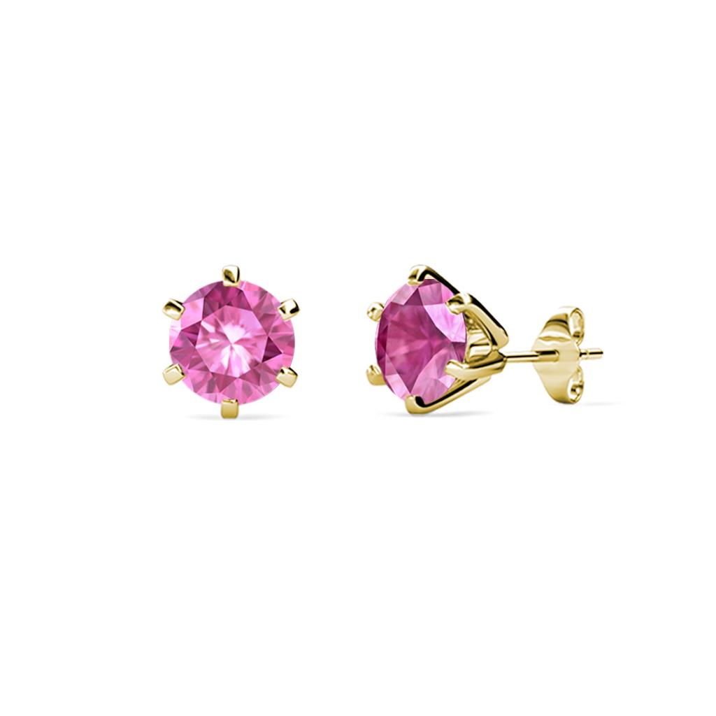 Kenna Pink Sapphire (4mm) Martini Solitaire Stud Earrings 