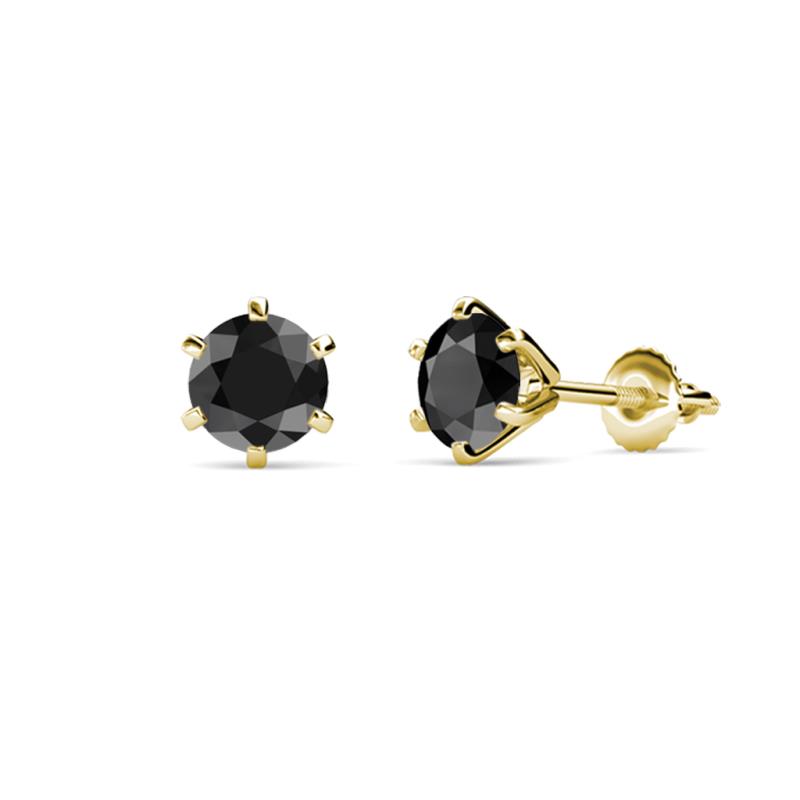 Kenna Black Diamond (4mm) Martini Solitaire Stud Earrings 