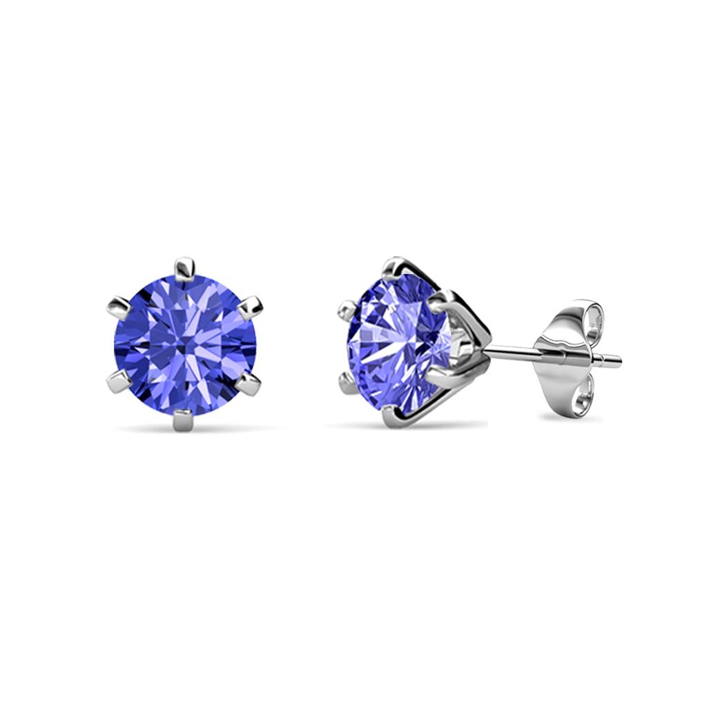 Kenna Tanzanite (5mm) Martini Solitaire Stud Earrings 