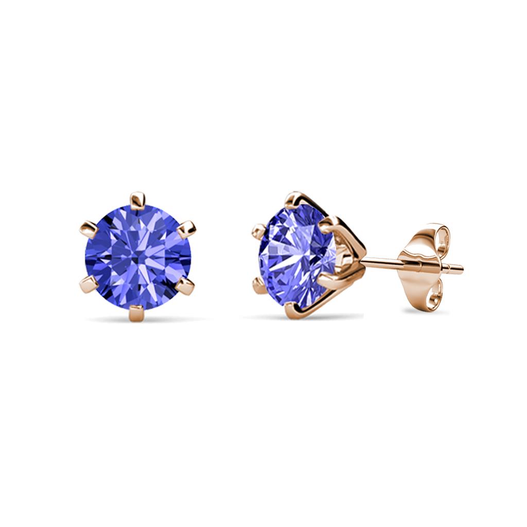 Kenna Tanzanite (5mm) Martini Solitaire Stud Earrings 