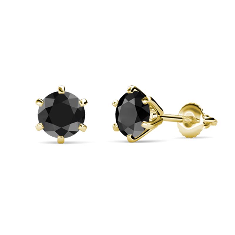Kenna Black Diamond (5mm) Martini Solitaire Stud Earrings 