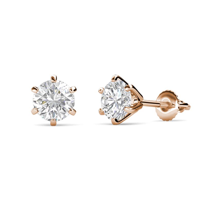 Kenna White Sapphire (5mm) Martini Solitaire Stud Earrings 