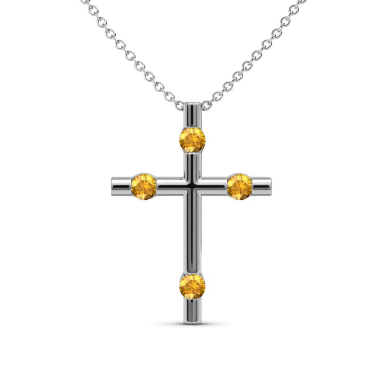 Adna Petite Citrine Cross Pendant 