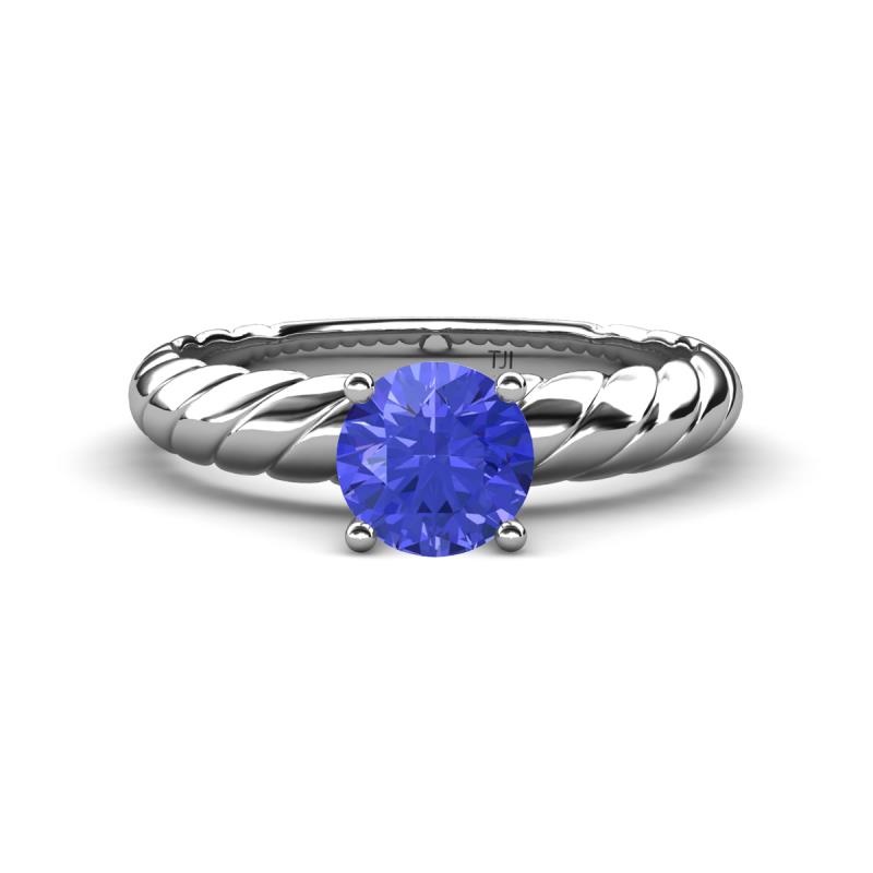 Eudora Classic 6.50 mm Round Tanzanite Solitaire Engagement Ring 