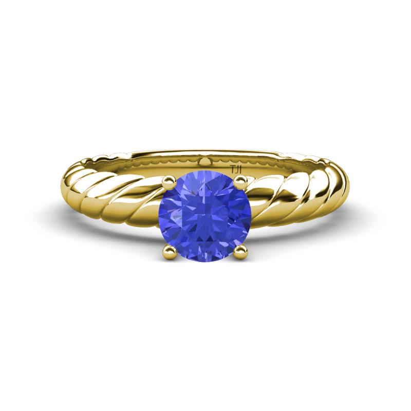 Eudora Classic 6.50 mm Round Tanzanite Solitaire Engagement Ring 