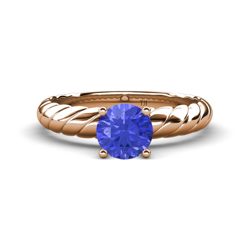 Eudora Classic 6.50 mm Round Tanzanite Solitaire Engagement Ring 