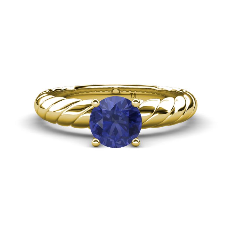 Eudora Classic 6.50 mm Round Iolite Solitaire Engagement Ring 