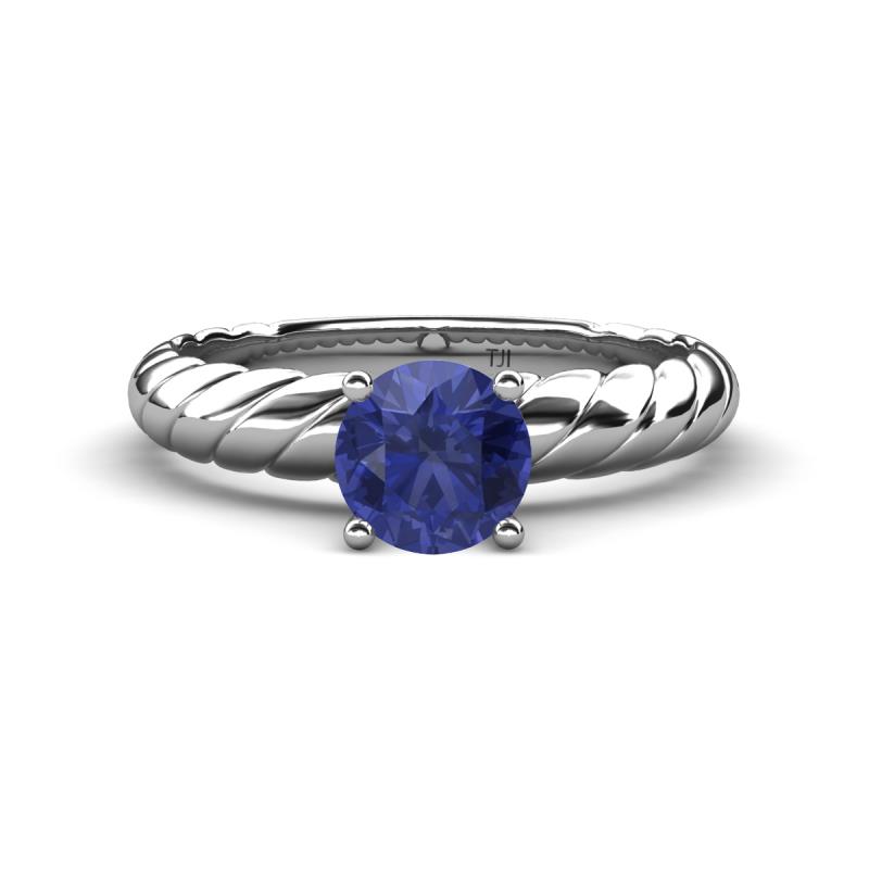 Eudora Classic 6.50 mm Round Iolite Solitaire Engagement Ring 