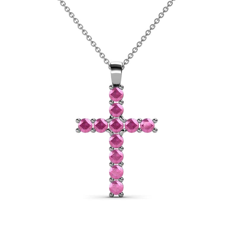 Elihu Petite Pink Sapphire Cross Pendant 
