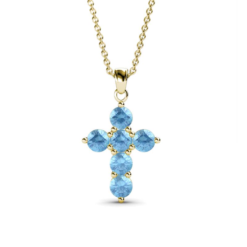 Isabella Blue Topaz Cross Pendant 
