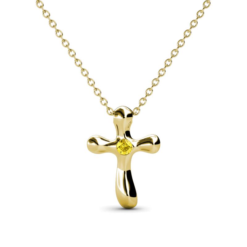 Edena Petite Yellow Sapphire Cross Pendant 