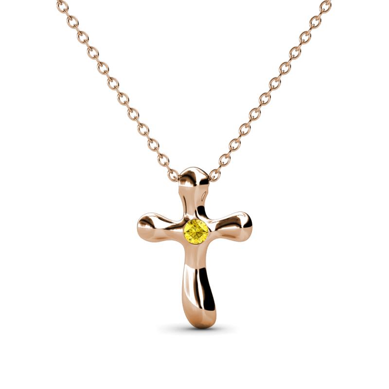 Edena Petite Yellow Sapphire Cross Pendant 