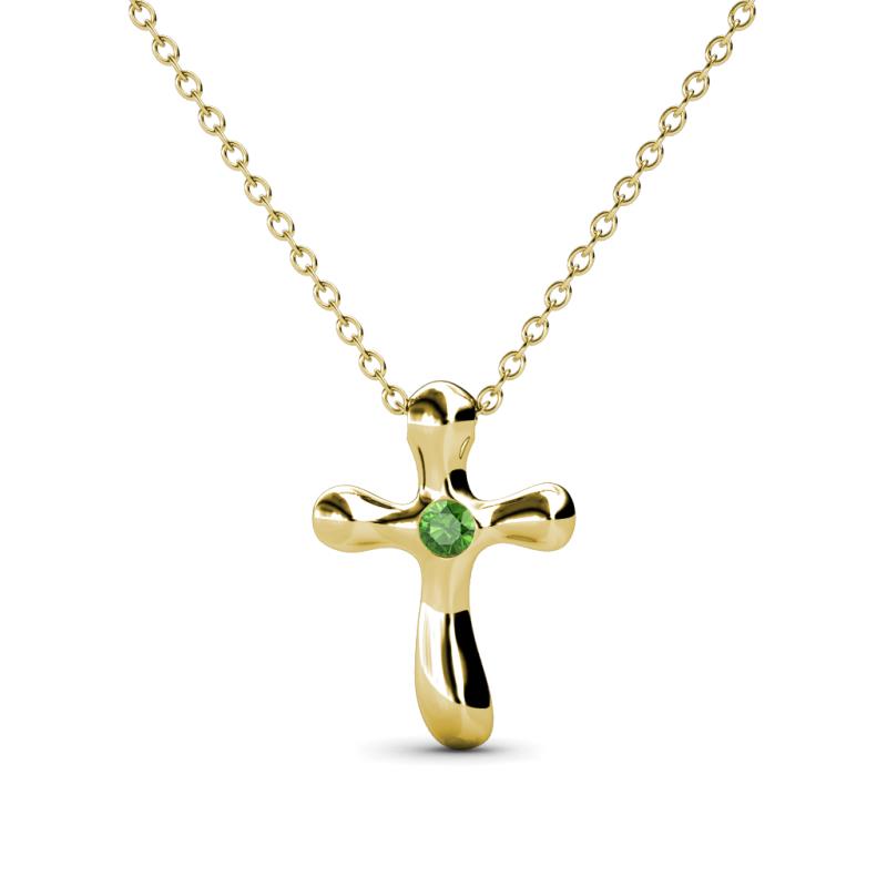 Edena Petite Green Garnet Cross Pendant 