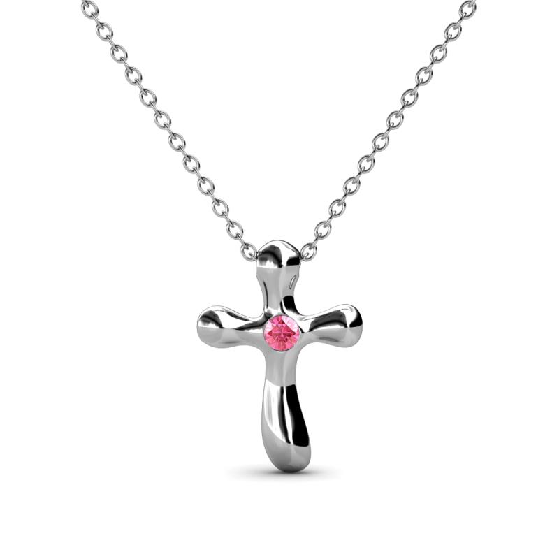 Edena Petite Pink Tourmaline Cross Pendant 