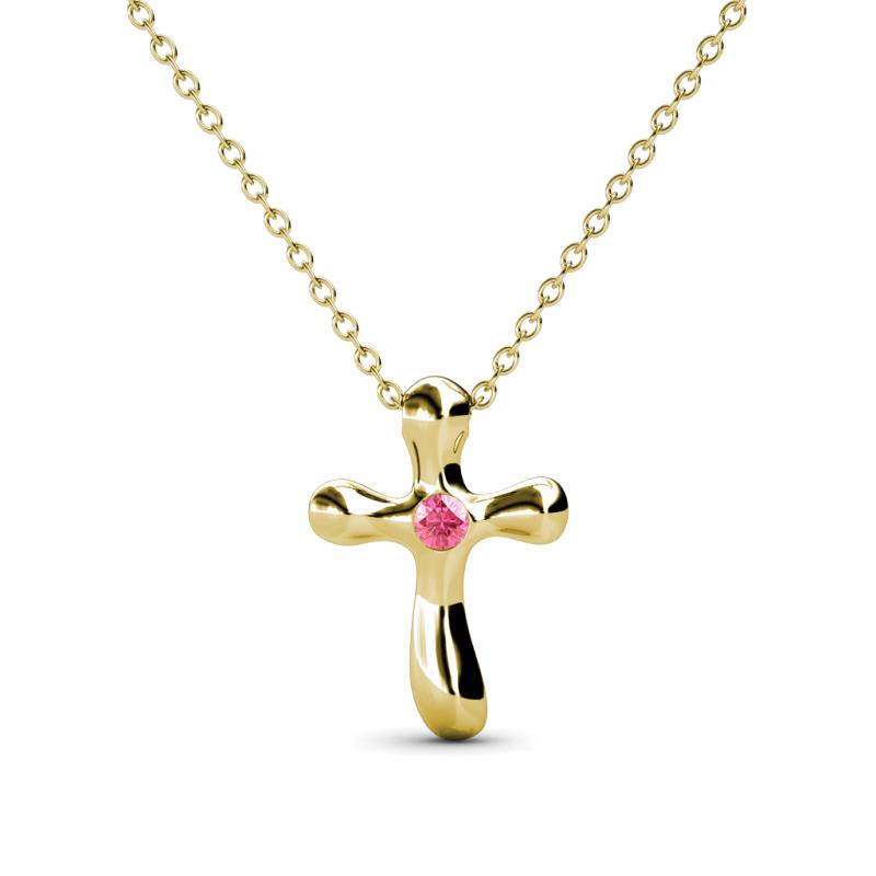 Edena Petite Pink Tourmaline Cross Pendant 