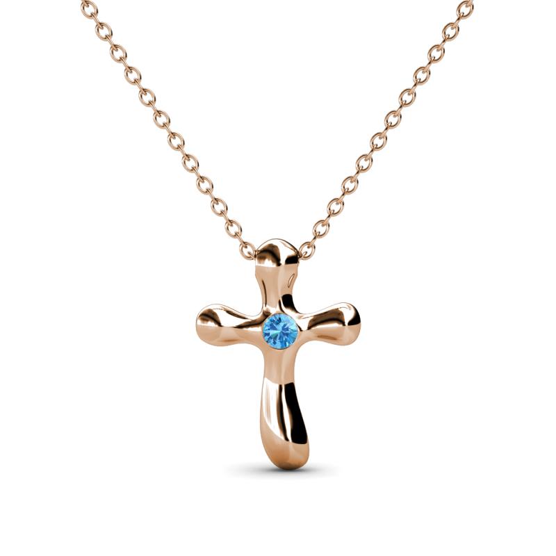 Edena Petite Blue Topaz Cross Pendant 