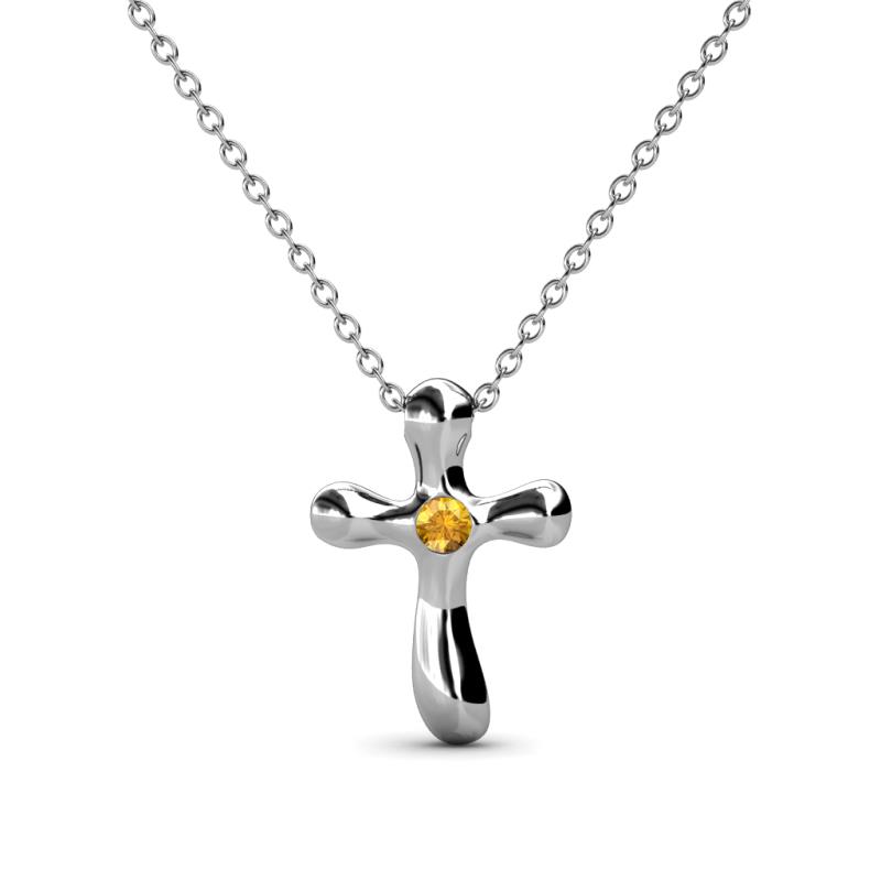 Edena Petite Citrine Cross Pendant 