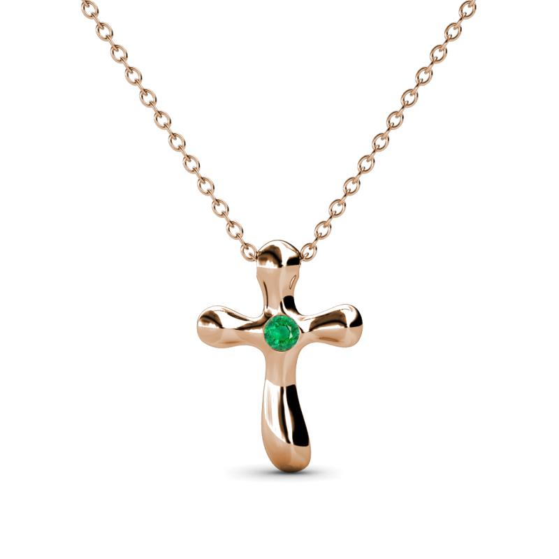Edena Petite Emerald Cross Pendant 