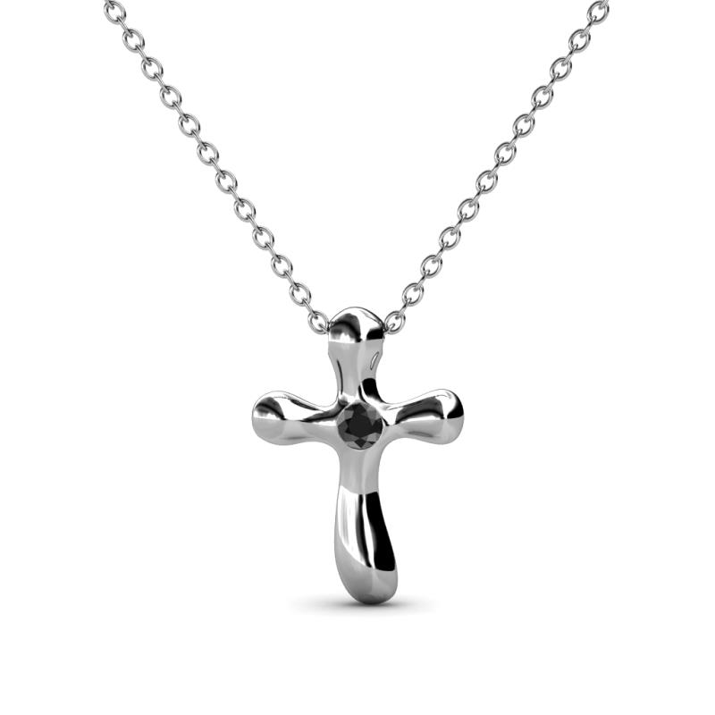 Edena Petite Black Diamond Cross Pendant 