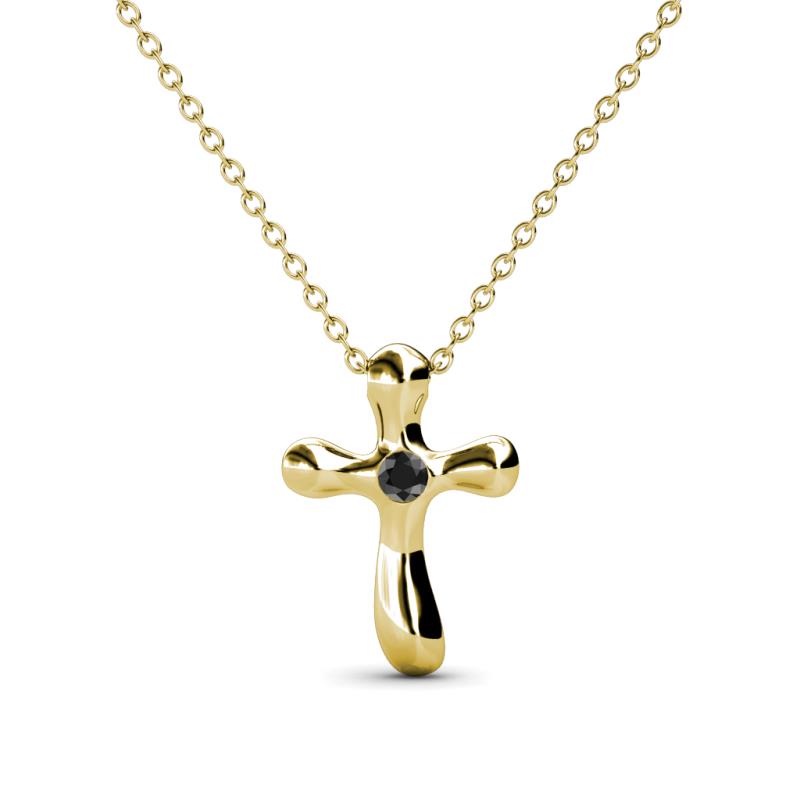 Edena Petite Black Diamond Cross Pendant 