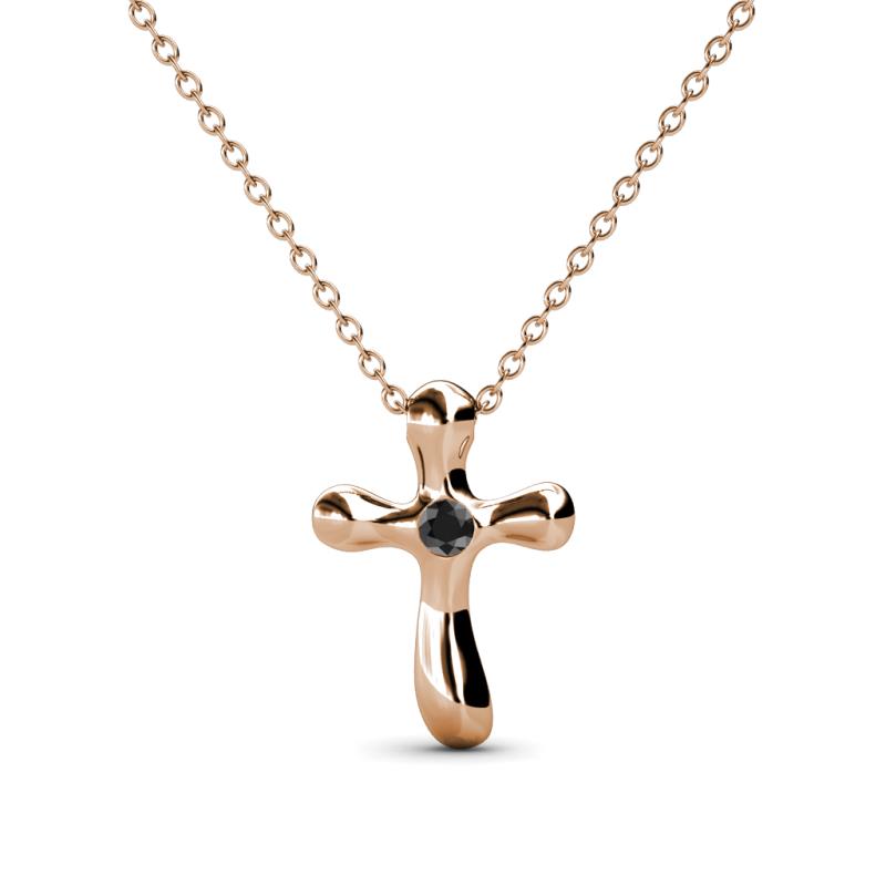 Edena Petite Black Diamond Cross Pendant 