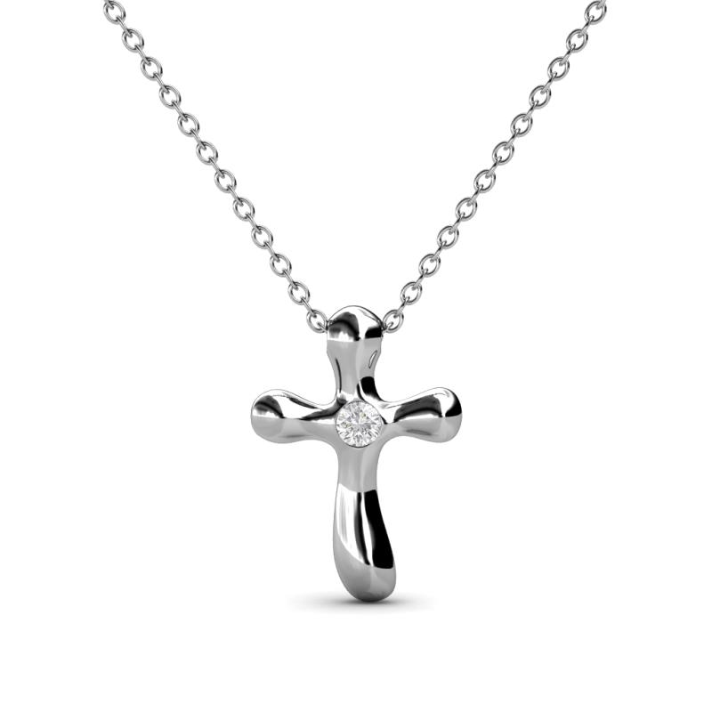 Edena Petite White Sapphire Cross Pendant 